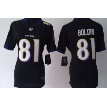 Nike Baltimore Ravens #81 Anquan Boldin Black Game Womens Jersey