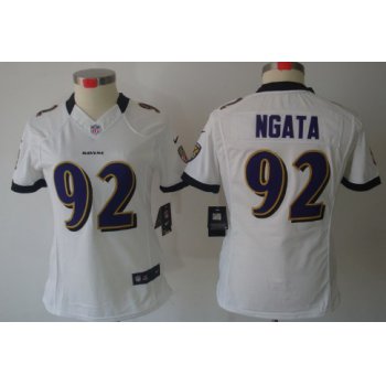 Nike Baltimore Ravens #92 Haloti Ngata White Limited Womens Jersey