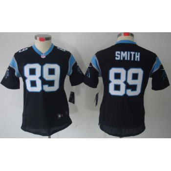 Nike Carolina Panthers #89 Steve Smith Black Limited Womens Jersey