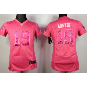 Nike Dallas Cowboys #19 Miles Austin Pink Sweetheart Diamond Womens Jersey