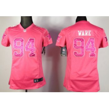 Nike Dallas Cowboys #94 DeMarcus Ware Pink Sweetheart Diamond Womens Jersey
