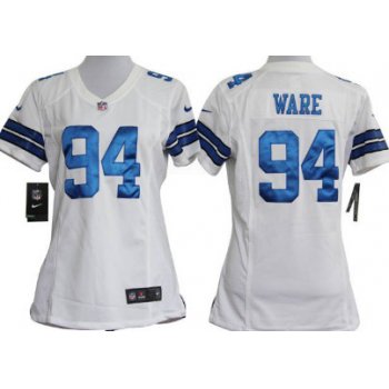 Nike Dallas Cowboys #94 DeMarcus Ware White Game Womens Jersey