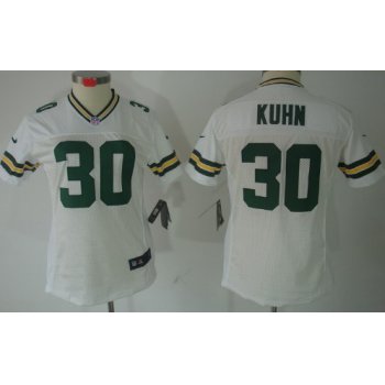 Nike Green Bay Packers #30 John Kuhn White Limited Womens Jersey