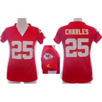 Nike Kansas City Chiefs #25 Jamaal Charles 2012 Red Womens Draft Him II Top Jersey