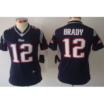 Nike New England Patriots #12 Tom Brady Blue Limited Womens Jersey