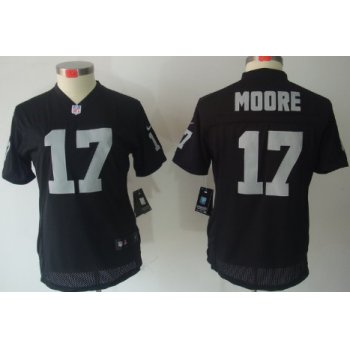 Nike Oakland Raiders #17 Denarius Moore Black Limited Womens Jersey