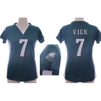 Nike Philadelphia Eagles #7 Michael Vick 2012 Dark Green Womens Draft Him II Top Jersey