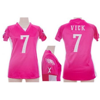 Nike Philadelphia Eagles #7 Michael Vick 2012 Pink Womens Draft Him II Top Jersey