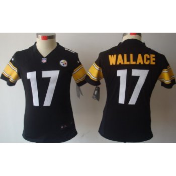 Nike Pittsburgh Steelers #17 Mike Wallace Black Limited Womens Jersey