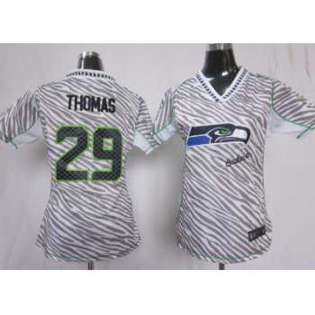 Nike Seattle Seahawks #29 Earl Thomas 2012 Womens Zebra Fashion Jersey