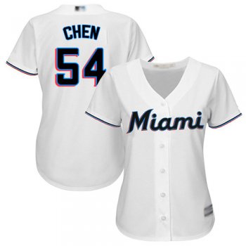 Marlins #54 Wei-Yin Chen White Home Women's Stitched Baseball Jersey