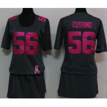 Nike Houston Texans #56 Brian Cushing Breast Cancer Awareness Gray Womens Jersey