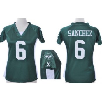 Nike New York Jets #6 Mark Sanchez 2012 Green Womens Draft Him II Top Jersey