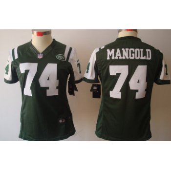 Nike New York Jets #74 Nick Mangold Green Limited Womens Jersey