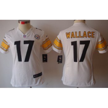 Nike Pittsburgh Steelers #17 Mike Wallace White Limited Womens Jersey