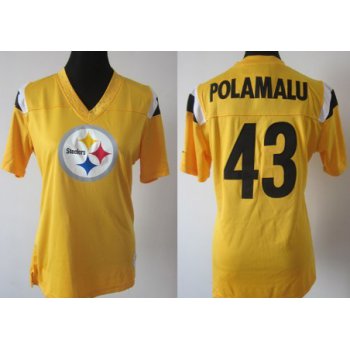 Nike Pittsburgh Steelers #43 Troy Polamalu 2012 Yellow Womens Field Flirt Fashion Jersey