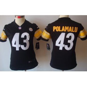 Nike Pittsburgh Steelers #43 Troy Polamalu Black Limited Womens Jersey