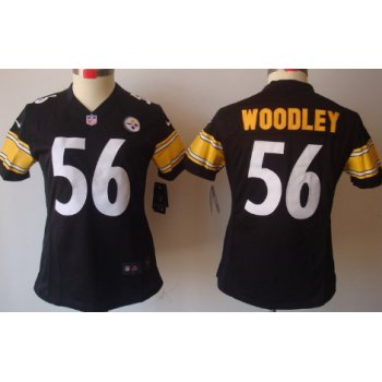 Nike Pittsburgh Steelers #56 Lamarr Woodley Black Limited Womens Jersey