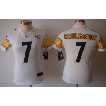 Nike Pittsburgh Steelers #7 Ben Roethlisberger White Limited Womens Jersey
