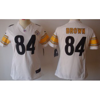 Nike Pittsburgh Steelers #84 Antonio Brown White Limited Womens Jersey