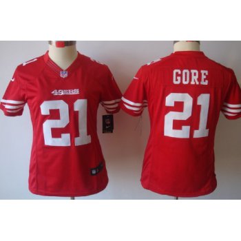 Nike San Francisco 49ers #21 Frank Gore Red Limited Womens Jersey