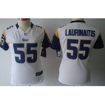 Nike St. Louis Rams #55 James Laurinaitis White Limited Womens Jersey