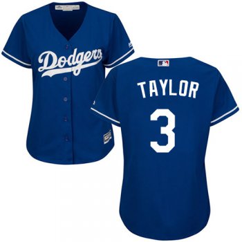 Dodgers #3 Chris Taylor Blue Alternate Women's Stitched Baseball Jersey