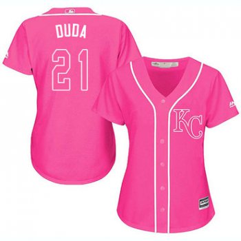 Royals #21 Lucas Duda Pink Fashion Women's Stitched Baseball Jersey