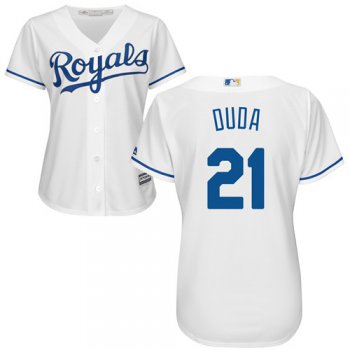 Royals #21 Lucas Duda White Home Women's Stitched Baseball Jersey