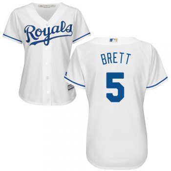 Royals #5 George Brett White Home Women's Stitched Baseball Jersey