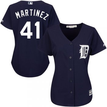 Tigers #41 Victor Martinez Navy Blue Alternate Women's Stitched Baseball Jersey