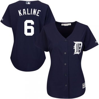 Tigers #6 Al Kaline Navy Blue Alternate Women's Stitched Baseball Jersey