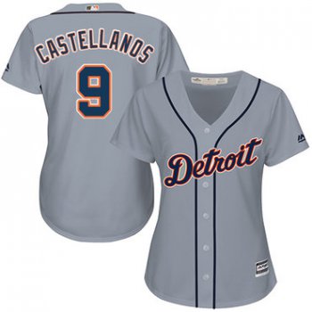 Tigers #9 Nick Castellanos Grey Road Women's Stitched Baseball Jersey