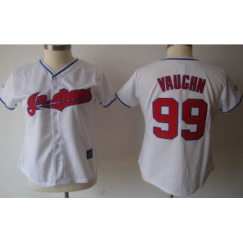 Cleveland Indians #99 Rick Vaughn White With Red Womens Jersey