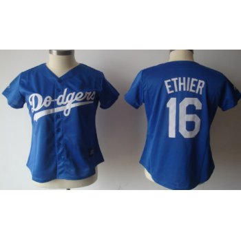 Los Angeles Dodgers #16 Andre Ethier Blue Womens Jersey