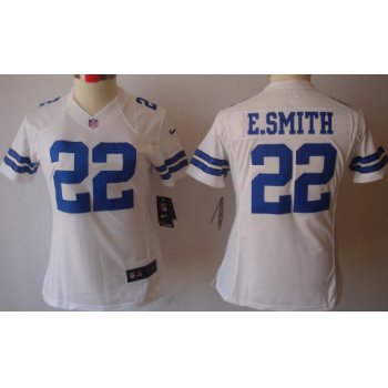Nike Dallas Cowboys #22 Emmitt Smith White Limited Womens Jersey