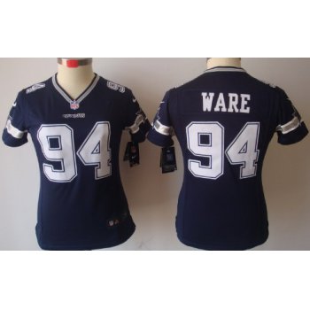 Nike Dallas Cowboys #94 DeMarcus Ware Blue Limited Womens Jersey