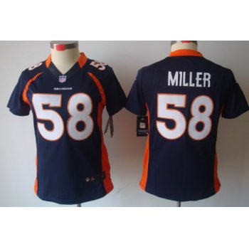 Nike Denver Broncos #58 Von Miller Blue Limited Womens Jersey
