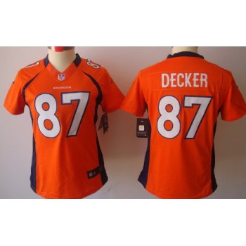 Nike Denver Broncos #87 Eric Decker Orange Limited Womens Jersey