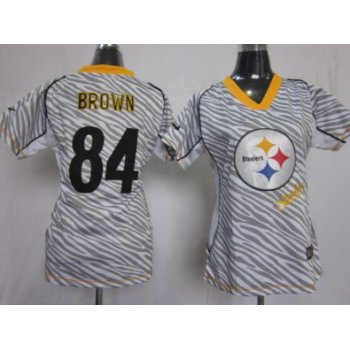 Nike Pittsburgh Steelers #84 Antonio Brown 2012 Womens Zebra Fashion Jersey