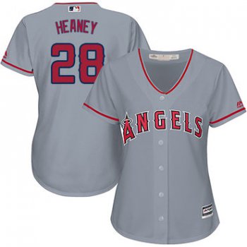 Angels #28 Andrew Heaney Grey Road Women's Stitched Baseball Jersey