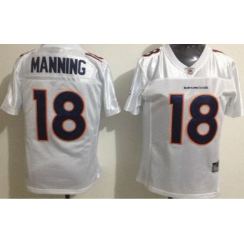 Denver Broncos #18 Peyton Manning 2011 White Stitched Womens Jersey