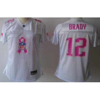 New England Patriots #12 Tom Brady 2011 Breast Cancer Awareness White Womens Fashion Jersey