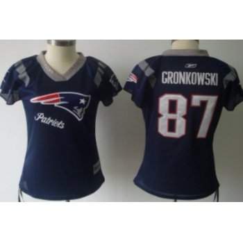 New England Patriots #87 Rob Gronkowski 2011 Blue Womens Field Flirt Fashion Jersey