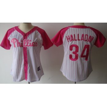 Philadelphia Phillies #34 Roy Halladay 2012 Fashion Womens by Majestic Athletic Jersey
