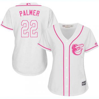 Orioles #22 Jim Palmer White Pink Fashion Women's Stitched Baseball Jersey