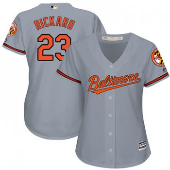 Orioles #23 Joey Rickard Grey Road Women's Stitched Baseball Jersey