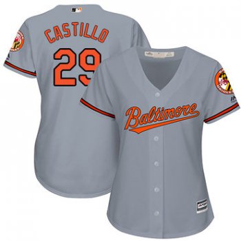 Orioles #29 Welington Castillo Grey Road Women's Stitched Baseball Jersey