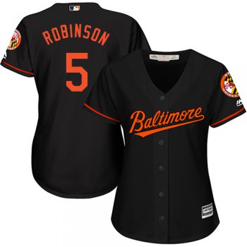 Orioles #5 Brooks Robinson Black Alternate Women's Stitched Baseball Jersey