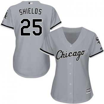 White Sox #25 James Shields Grey Road Women's Stitched Baseball Jersey